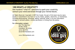 100-Whats of Creativity