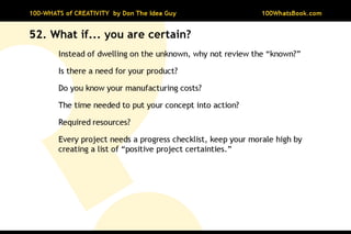 100-Whats of Creativity