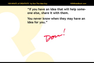 100-Whats of Creativity
