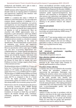 A Descriptive Study to Assess the Level of Knowledge and Attitude ...
