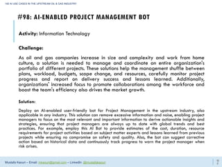 Project Management Bots Report.pdf Hundred applicable AI Cases for oil and Gas | PDF