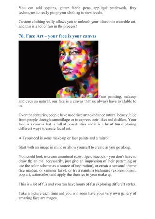 100+ Creative Personal Art Project Ideas | PDF