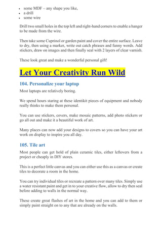 100+ Creative Personal Art Project Ideas | PDF