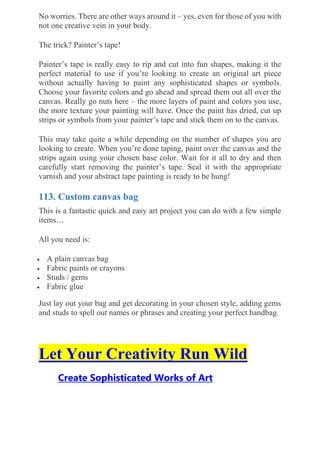 100+ Creative Personal Art Project Ideas | PDF