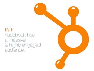 FACT:
Facebook has !
a massive !
& highly engaged
audience.
 