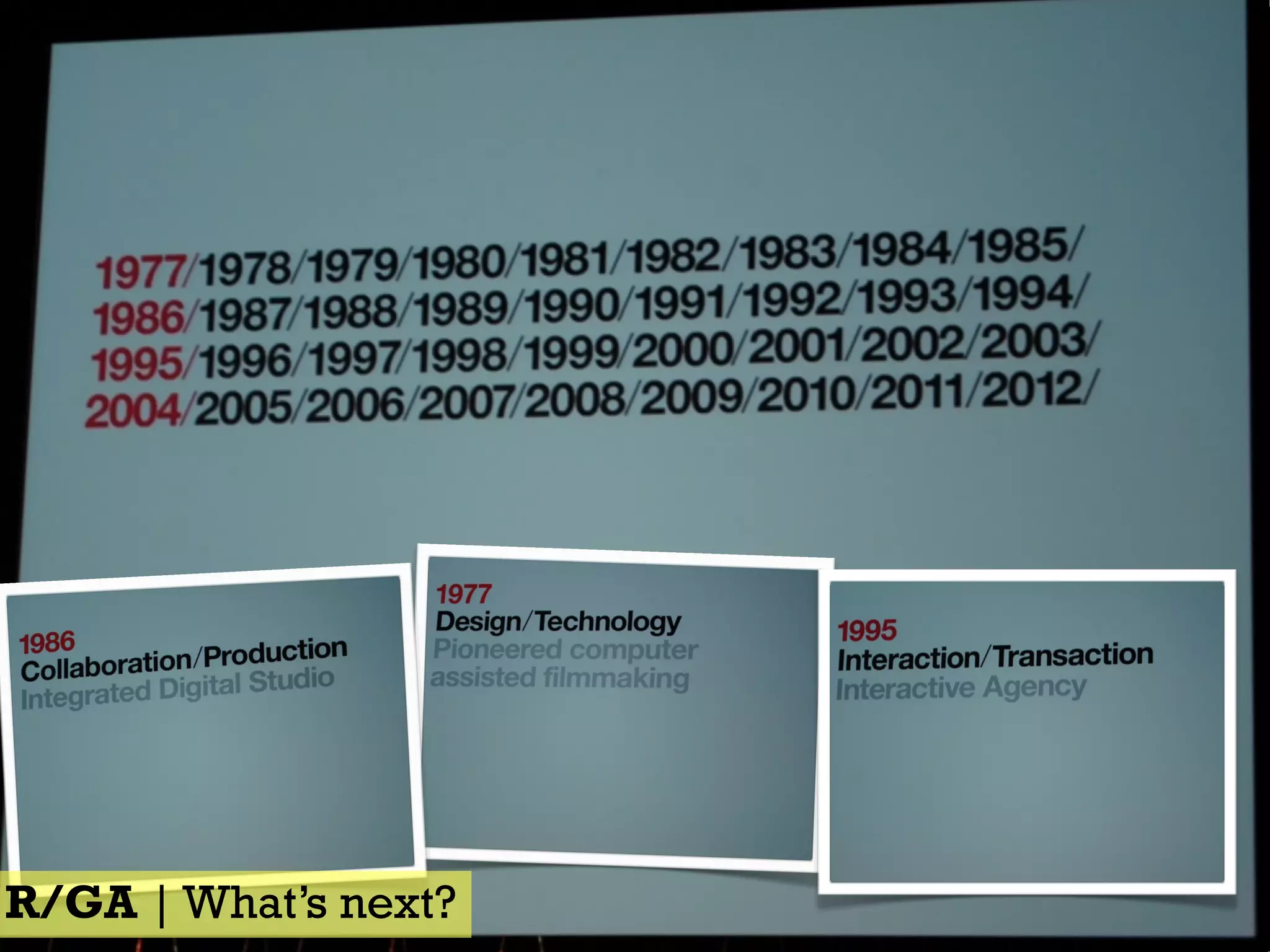 R/GA | What’s next?
SapientNitro | Culture Clubbing
 