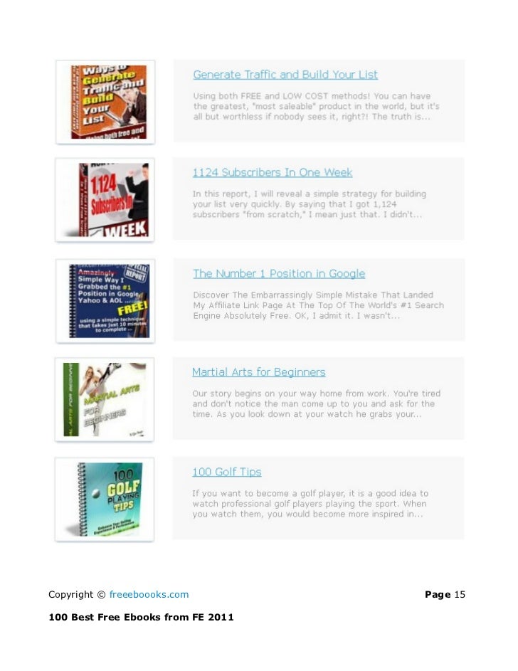 100 best free ebooks of 2011