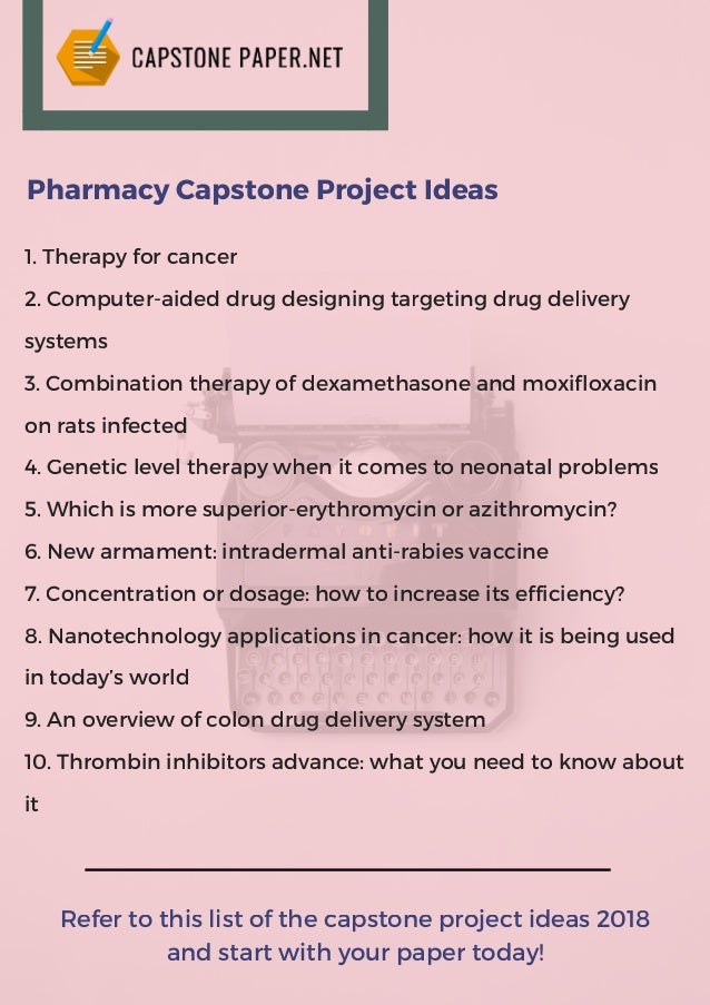 capstone project ideas pharmacy