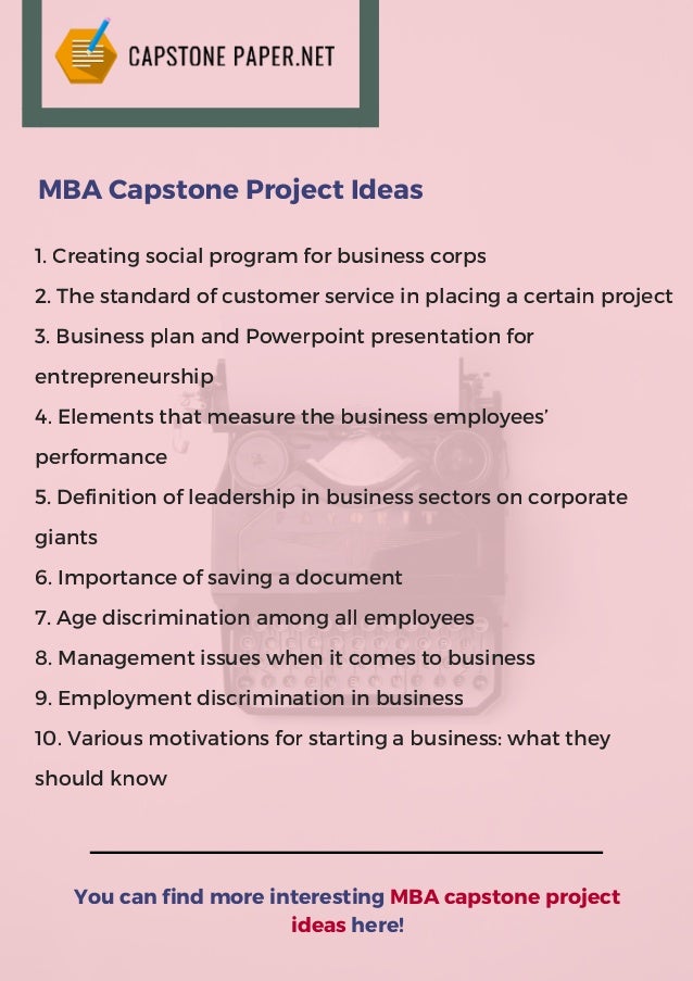 examples of mba capstone projects