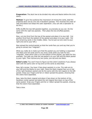 Card Trick Making Instructions.pdf 100 card tricks | PDF