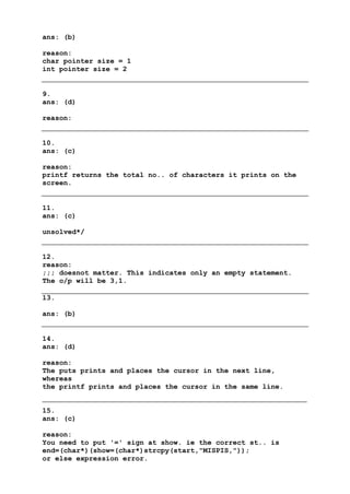 100 c interview questions answers | PDF