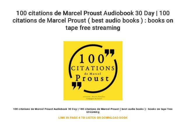 100 Citations De Marcel Proust Audiobook 30 Day 100 Citations De Ma
