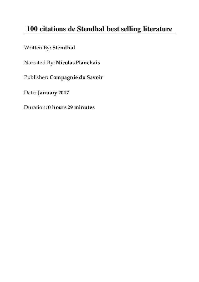 100 Citations De Stendhal Best Selling Literature 100 Citations De Stendhal Best Selling Literature