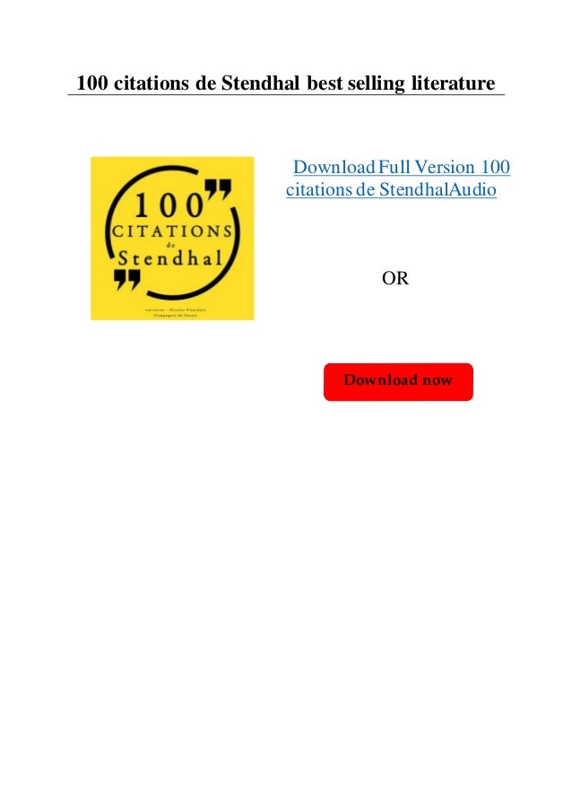 100 Citations De Stendhal Best Selling Literature 100 Citations De Stendhal Best Selling Literature