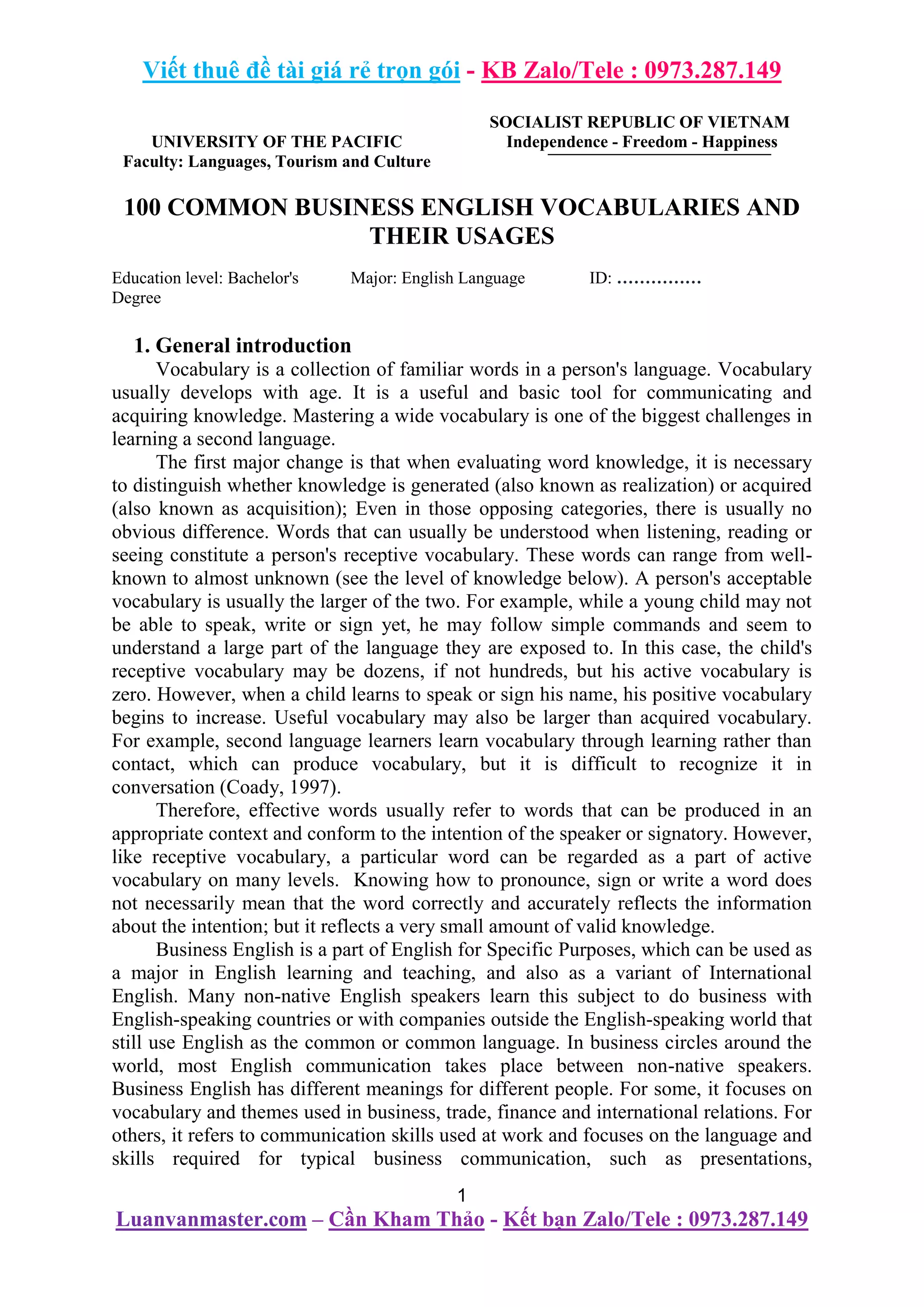 100 Common Business English Vocabularies And Their Usages.docx