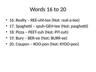 Words With Ree Mastering English Pronunciation: 101 Commonly Mispronounced Words with ...