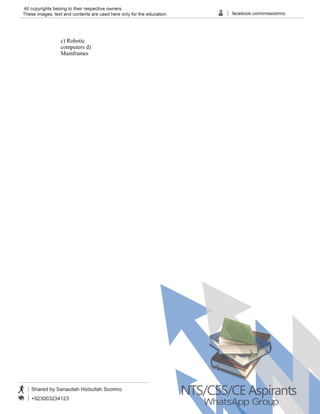 c) Robotic
computers d)
Mainframes
 