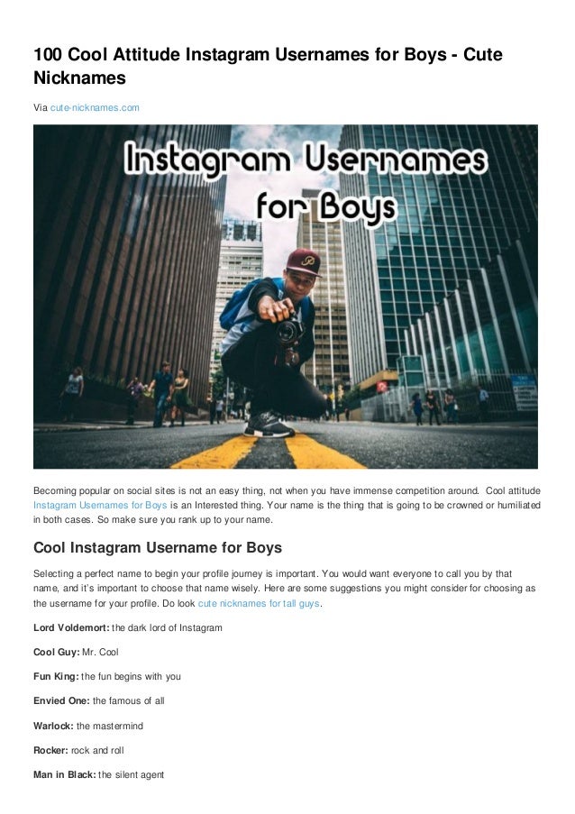 Nickname Attitude Names For Instagram For Girl