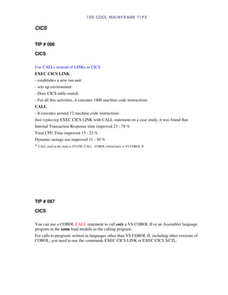 100 COOL MAINFRAME TIPS | PDF