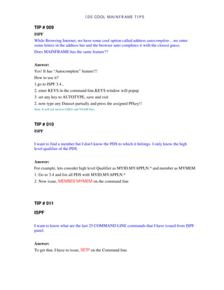 100 COOL MAINFRAME TIPS | PDF