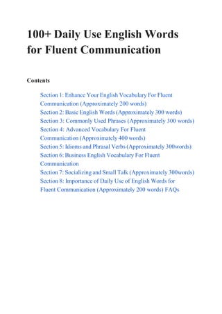 100 Daily Use English Words for Fluent Communication.pdf Free Download