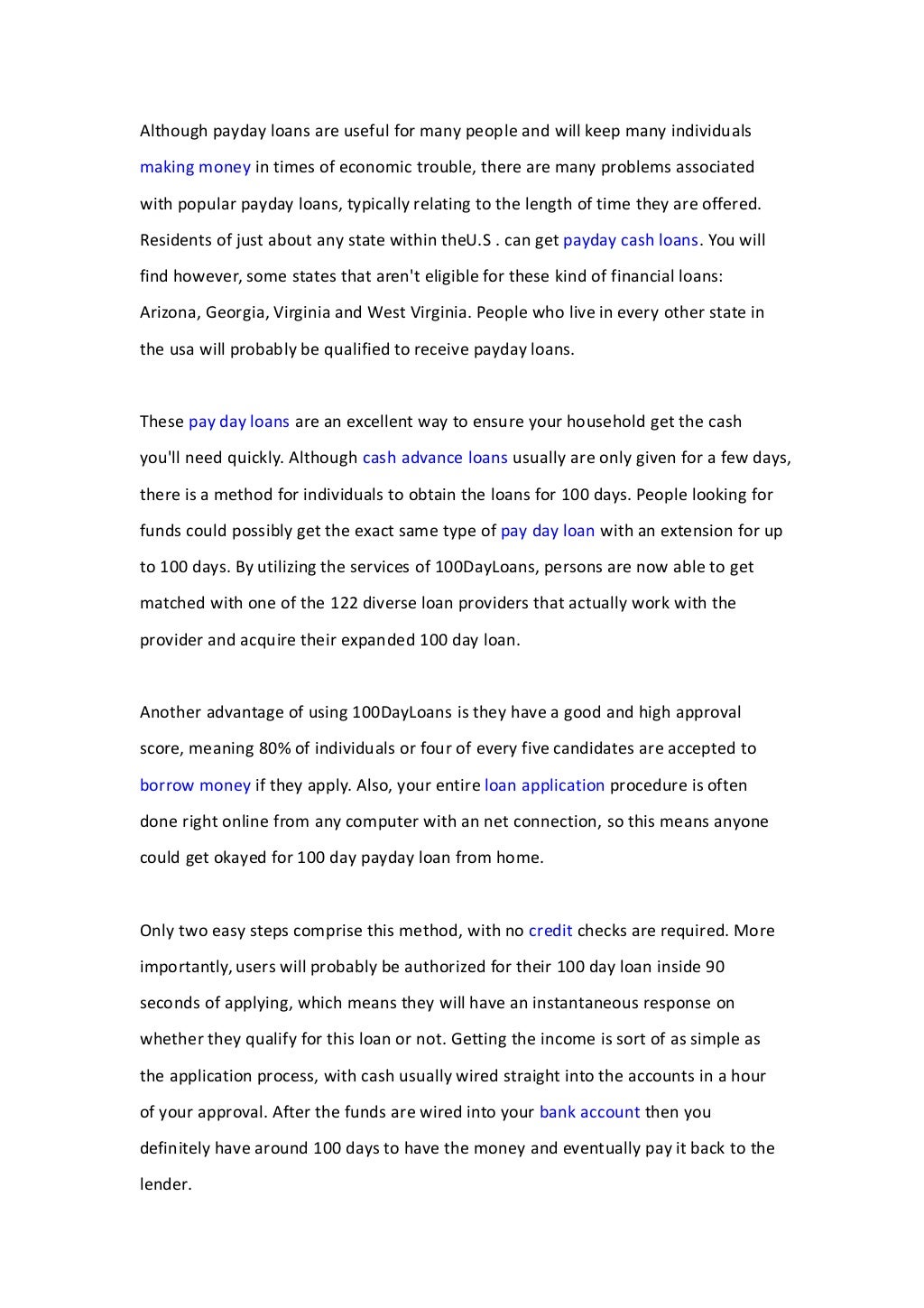 100 day loans with bad credit
