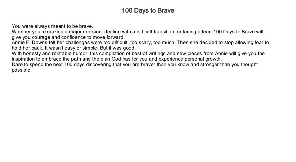 100 days to brave books a million