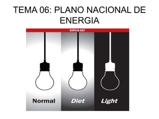 TEMA 06: PLANO NACIONAL DE
          ENERGIA
 