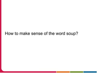 How to make sense of the word soup?
 