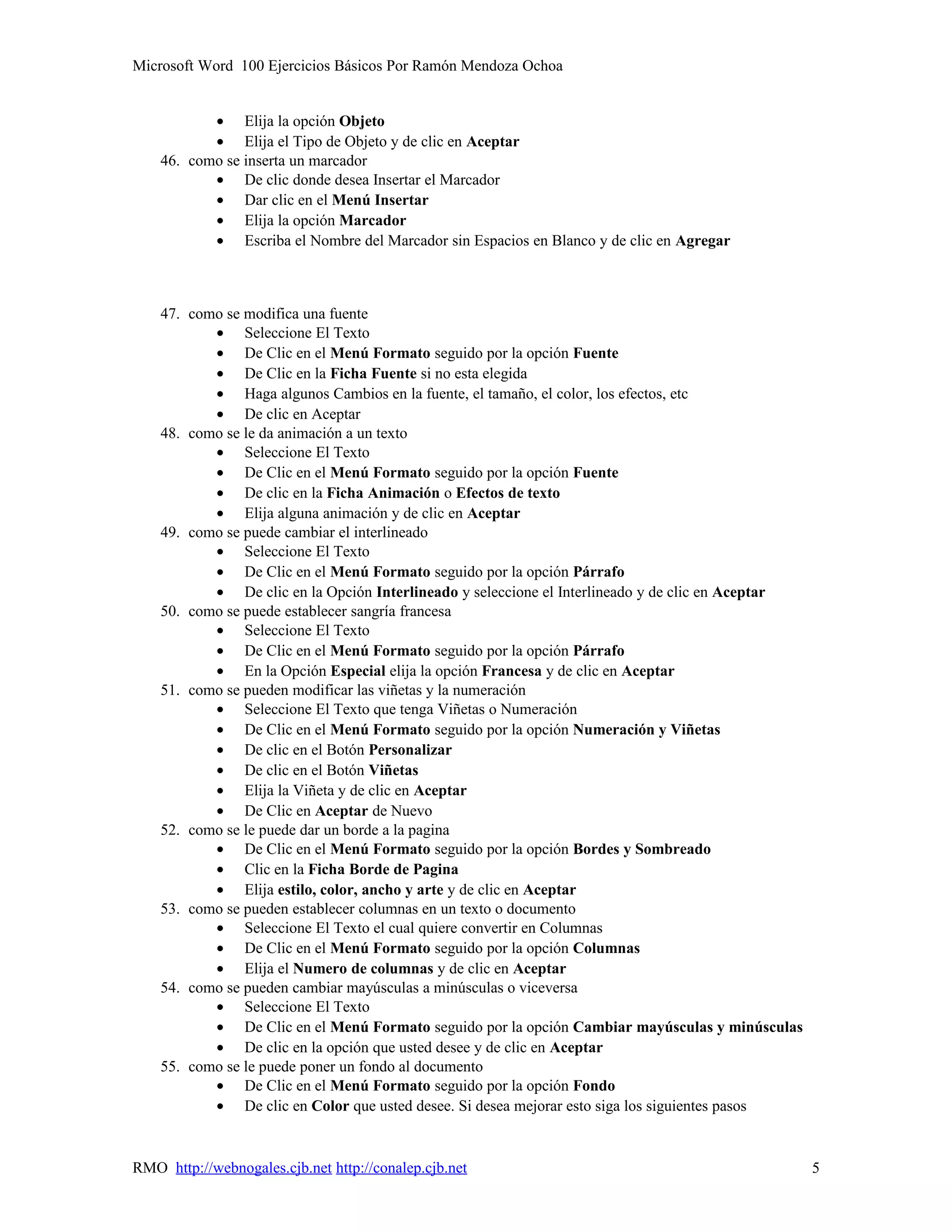 100 ejercicios de microsoft word | DOC | Desktop Publishing | Computer ...