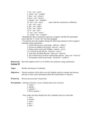 100 Lesson Plans (Parts of Speech) | DOC