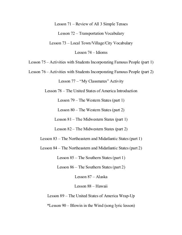 100 Lesson Plans Parts Of Speech