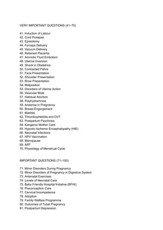 Depression Screen.pdf 100 Five Mark Questions - Midwifery &Obg | PDF