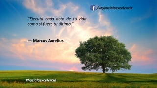 “Ejecuta cada acto de tu vida
como si fuera tu último.”
— Marcus Aurelius
#hacialaexcelencia
/voyhacialaexcelencia
 