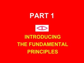 INTRODUCING
THE FUNDAMENTAL
PRINCIPLES
PART 1
 