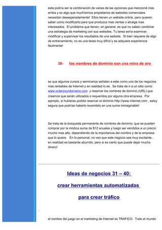 100 ideas para crear un negocio en internet | PDF