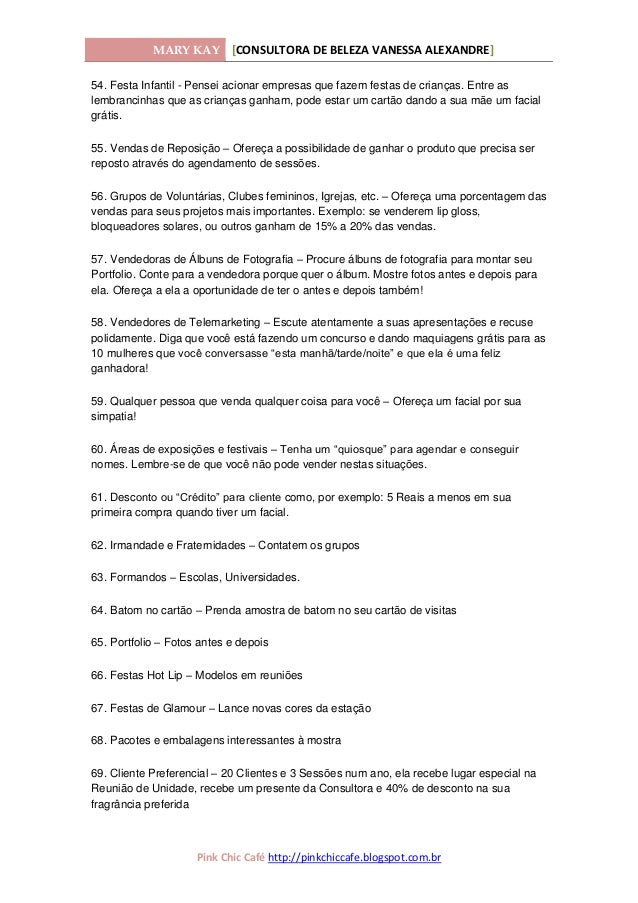 100 ideias para trabalhar com mary kay