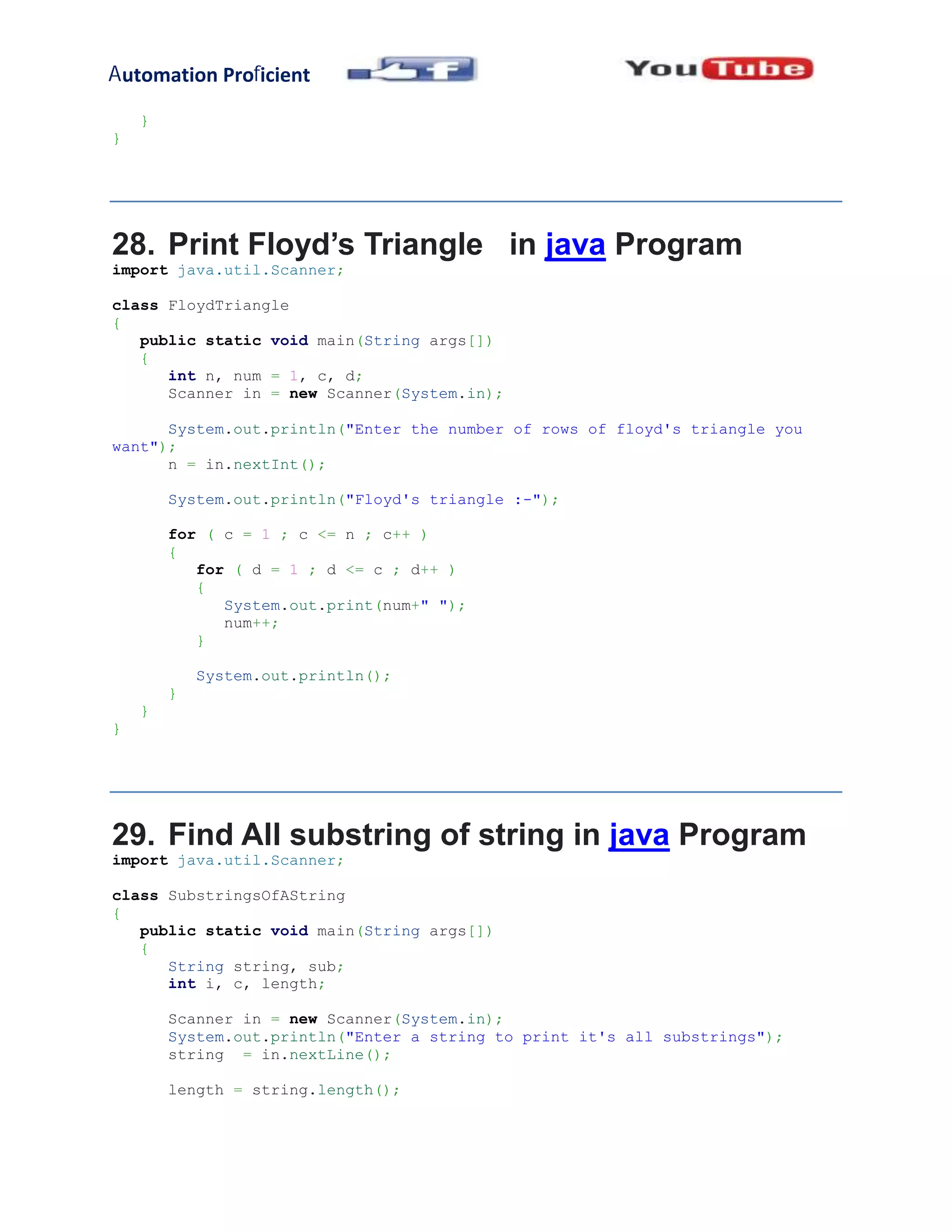 100 JAVA Programs-1.pdf | Programming Languages | Computing