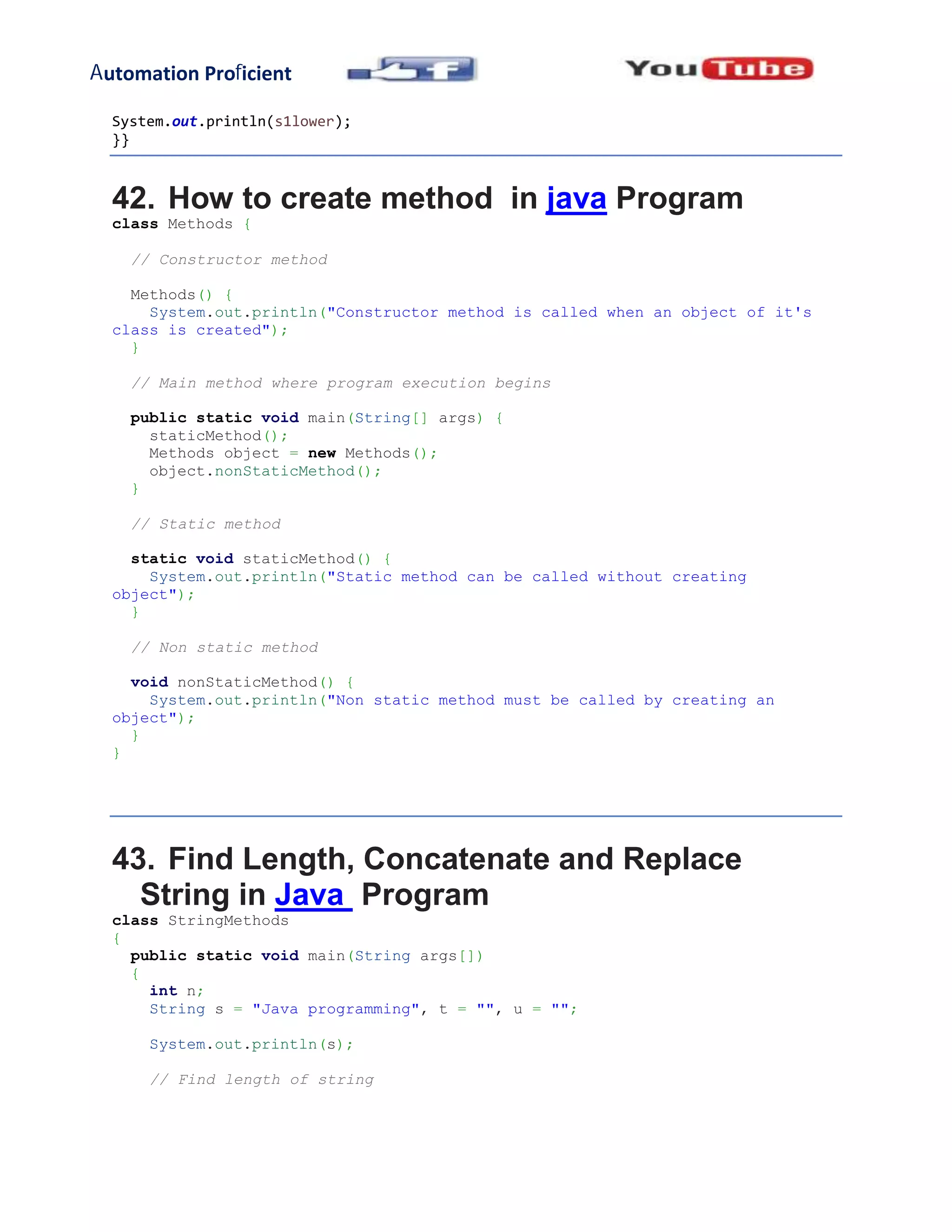 100 JAVA Programs-1.pdf | Programming Languages | Computing