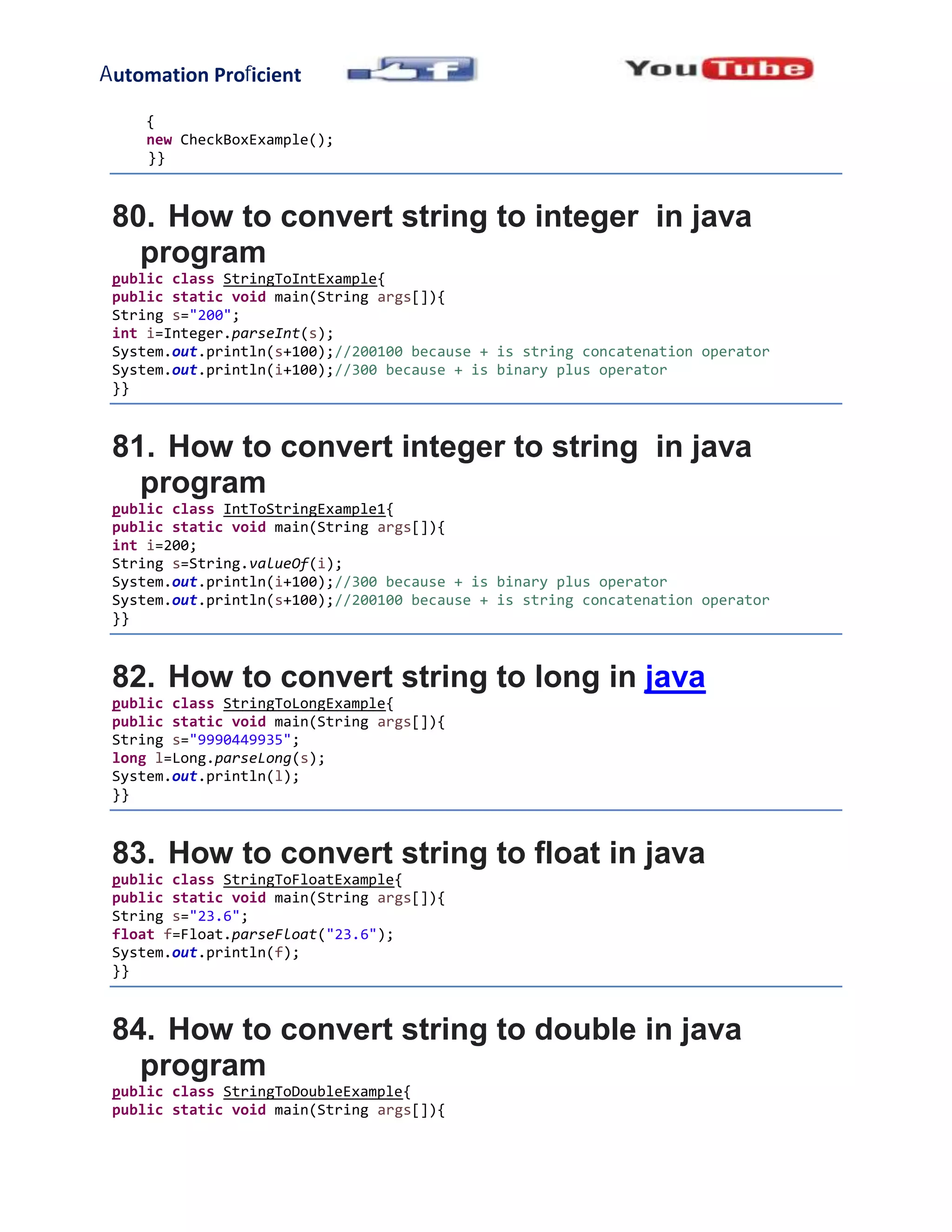 100 JAVA Programs-1.pdf | Programming Languages | Computing