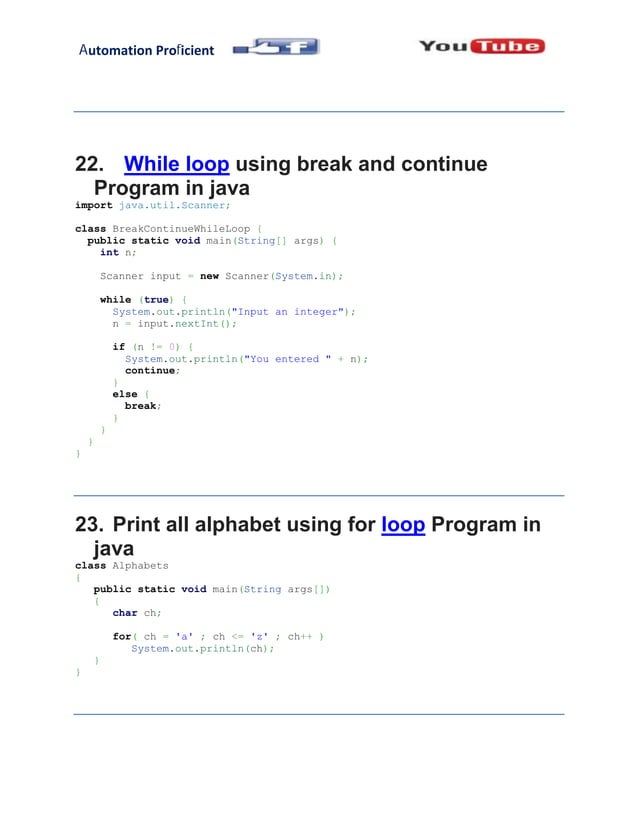 100 JAVA Programs-1.pdf | Programming Languages | Computing