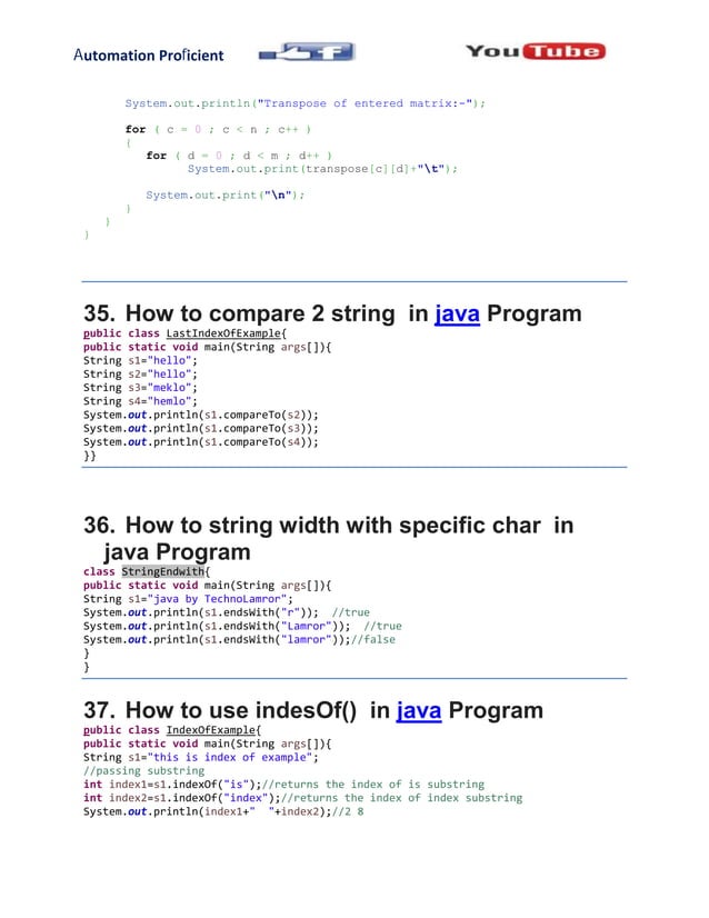 100 JAVA Programs-1.pdf | Programming Languages | Computing