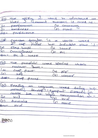 100 mcq on weed management