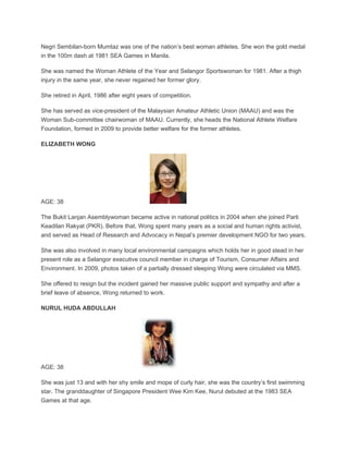 100 memorable malaysian women