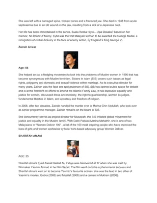 100 memorable malaysian women | DOC