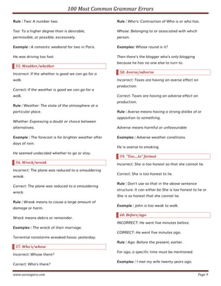 100 most common grammar errors | PDF