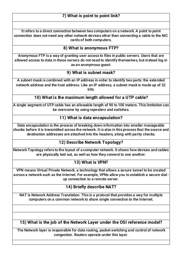 100 network question and answers