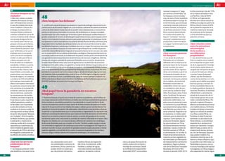 100 preguntas, 100 respuestas                                                                                                                                                                             andalUCía InnOVa. FEBRERO 2011



     46                                                                                                                                                                  necesario asegurar el “pago          la leña constituyó más del 70%
     ¿Existen bosques en las                                                                                                                                             por servicios ambientales” de        de la madera extraída en Asia
     ciudades?
     DD bien, existen ciudades
        Más                              48                                                                                                                              los bosques y otros ecosiste-
                                                                                                                                                                         mas, de cara a frenar la pérdida
                                                                                                                                                                                                              y el Pacífico y más del 90%
                                                                                                                                                                                                              en África. La Organización
     rodeadas de bosques, aunque         ¿Son bosques las dehesas?                                                                                                       de biodiversidad en Europa. Es-      Mundial de la Salud calculó en
     sean reforestaciones como en                                                                                                                                        ta herramienta, que constituye       2008 que en algunos países de
     el caso de ciudades alemanas        DD definición actual de bosque que acepta la mayoría de ecólogos trasciende la sim-
                                            La                                                                                                                           una fuerte inversión pública en      África y Asia, al menos el 80%
     como Frankfurt o Colonia. Sin       ple estructura de formación vegetal con una condición suficiente de cobertura arbórea                                           el sector forestal, se ha aplica-    de la población depende de la
     embargo, la presencia de nu-        y altura de árbol determinadas (donde se pueden incluir plantaciones y monocultivos                                             do de forma pionera en Costa         medicina tradicional derivada
     merosos árboles y plantas en        pobres en estructura, diversidad y funciones). Así, la dehesa es un bosque manejado,                                            Rica y se viene desarrollando        de productos de los bosques
     nuestras ciudades (lo que se de-    transformado: han sido creadas por el hombre a partir de bosques mediterráneos ori-                                             en muchos otros países. Se           y otros ecosistemas para su
     nomina el sistema verde urbano)     ginales, aclarando el número de árboles (principalmente encinas y alcornoques) y elimi-                                         basa en “contratos” “volunta-        atención primaria.
     nos conecta de alguna forma         nando o minimizando el estrato arbustivo para poder aprovechar el sotobosque herbá-                                             riamente” establecidos entre
     con nuestra parte natural. Los      ceo (pastoreo y cultivo esporádico) y los propios árboles (fuente de leña y alimento para                                       productores y administración         51
     parques urbanos, periurbanos,       el ganado). Como resultado, las dehesas tienen una estructura similar a la de las saba-                                         con pagos “condicionados” a su       ¿Qué relación existe
     plazas y jardines se configuran     nas (árboles dispersos y sotobosque herbáceo, que son en origen formaciones naturales                                           cumplimiento.                        entre la estructura
     como retales de pequeños “bos-      pero no se consideran bosques). En este sistema agrosilvopastoral, modelo de gestión                                                                                 microscópica
     ques” artificiales, en los que el   sostenible, está perfectamente integrado el aprovechamiento de los recursos naturales                                           50                                   de la madera y
     arbolado viario se comporta         con la conservación de sus valores ambientales y ecológicos. Este aprovechamiento ha                                            ¿Qué recursos generan                sus diferentes
     como una red de “corredores         consistido, tradicionalmente, en la obtención de pastos y frutos para la alimentación de                                        los bosques?                         propiedades?
     verdes”, no sólo para la fauna      una ganadería extensiva (productora de alimentos) y de recursos cinegéticos. Además,                                            DD ventas de productos
                                                                                                                                                                            Las                               DD características que de-
                                                                                                                                                                                                                  Las
     urbana, sino para uso y dis-        proveen de una gran variedad de productos forestales como el corcho. Actualmente                                                forestales son un indicador          finen la madera como materia
     frute de todos los ciudadanos:      se están desarrollando otros usos como el agroturismo y la obtención de productos                                               deficiente del uso total que las     prima dependen en gran medi-
     viandantes, ciclistas o usuarios    ecológicos (miel, polen, setas,...). La gestión y manejo de las dehesas ha generado, por un                                     personas hacen de los bosques.       da de la organización histológi-
     de vehículos automóviles. Los       lado, renta y empleo en las zonas donde se encuentran, contribuyendo a evitar el despo-                                         A nivel mundial, las cuatro          ca del xilema, tejido leñoso en-
     sistemas verdes urbanos, bien       blamiento de territorios en los que apenas hay otras alternativas productivas. Por otro,                                        quintas partes de los ingresos       cargado del transporte de agua
     desarrollados y articulados, nos    permite la conservación de la diversidad biológica, donde se incluyen algunas de nues-                                          de las comunidades a partir de       y solutos formado por células
     proporcionan una importante         tras especies más amenazadas tales como el lince, el buitre negro o el águila imperial                                          los bosques proceden de pro-         muertas huecas (tráqueas)
     fuente de oxígeno, son potentes     ibérica. Las dehesas forman, inevitablemente, parte de nuestro paisaje y tradición. En                                          ductos que nunca entran en el        y fibras, que dan fortaleza al
     sumideros de CO2 atmosférico        2002 se declararon Reserva de la Biosfera a las Dehesas de Sierra Morena que, con sus                                           mercado. Los bosques, además         cuerpo de las plantas, con com-
     (principal gas responsable del      424.000 hectáreas, se convierte en la mayor de España.                                                                          de la madera y de productos          puestos acumulables asociados
     efecto invernadero), interceptan                                                                                                                                    forestales comerciales no            (taninos, gomas y resinas). En-
     las partículas contaminantes del
     aire, conservan la humedad del      49                                                                                                                              maderables, tienen otro valor
                                                                                                                                                                         no monetario o valor de con-
                                                                                                                                                                                                              tre las propiedades básicas de
                                                                                                                                                                                                              la madera podemos destacar la
     ambiente y atenúan las tempe-       ¿Qué papel tiene la ganadería en nuestros                                                                                       sumo para la población local         densidad, fortaleza, durabilidad
     raturas extremas, suavizando                                                                                                                                        (leña, fruta, bayas, setas, frutos   y flexibilidad. La densidad de-
     las consecuencias del cambio
                                         bosques?                                                                                                                        secos, hortalizas, forraje para      pende de la proporción de cé-
     climático, conducen el agua de      DD Nuestros bosques, al igual que el resto de nuestros ecosistemas, son el reflejo de                                           el ganado doméstico, carne,          lulas huecas, grosor de sus pa-
     lluvia hasta el suelo, mejoran la   una larga interacción entre el hombre y el medio natural. El aprovechamiento ganadero                                           productos medicinales...), ya        redes y cantidad de fibras. Por
     calidad paisajística y estética     de los montes es una práctica ancestral y muy extendida en nuestro territorio. Se de-                                           para consumo personal o para         ejemplo, el género Diospyrus
     de las calles y son importantes     nomina cría extensiva cuando la mayor parte de la dieta proviene del pasto en el medio                                          un comercio muy local (ferias),      (ébano) se caracteriza por tener
     puntos de contacto con la na-       natural. Es lo que ocurre con los rebaños de ovejas o cabras que son conducidos por los                                         que proporcionan apoyo diario        una madera densa, y Ochroma
     turaleza en la misma ciudad. En     pastores en busca de los pastos más adecuados, rotando entre unas parcelas y otras pa-                                          a las familias que viven en las      (madera de balsa) sumamente
     este argumento se basa la línea     ra permitir un aprovechamiento que no comprometa su regeneración. Su expresión más                                              zonas próximas, llegando a ser       ligera, con células de paredes
     de acción del proyecto “Bosques     extrema lo constituye la trashumancia, que implica el recorrido de cientos de kilómetros,                                       en ocasiones un medio suple-         muy finas y pocas fibras. La
     por Ciudades”, de la Consejería     hacia el sur en invierno y hacia el norte en verano. La acción del ganado en los montes                                         mentario para la obtención de        fortaleza se debe fundamen-
     de Medio Ambiente, que plantea      mantiene el pasto corto, reduciendo la cantidad de material inflamable en el verano. Bien                                       ingresos. Como ejemplo, los          talmente a la abundancia de
     la evaluación y mejora de los       dirigidos, los rebaños son una manera barata y eficiente de mantener los cortafuegos                                            productos forestales vegeta-         fibras leñosas. La durabilidad
     sistemas verdes de 8 municipios     de las zonas forestales para que cumplan su función. También pueden ayudar a mante-                                             les que se extraen en China          depende de la resistencia al
     repartidos por toda Andalucía,      ner controlada la vegetación del sotobosque para evitar la propagación del fuego en un                                          (fundamentalmente semillas           ataque por bacterias y hongos
     como modelos de gestión para        eventual incendio. Aunque una presión de ganadera excesiva puede perjudicar a ciertas                                           aceitosas, nueces y brotes de        determinada, en parte, por la
     el secuestro de CO2 en términos     especies vegetales y a la calidad de los suelos, la ausencia de ganado en los montes y                                          bambú) suponen el 74% de             presencia de resinas, taninos,
     de mitigación y atenuación de       bosques obliga a realizar labores de limpieza de cortafuegos y de sotobosques.                                                  su alimentación. En la India, la     etc. Así, las Secuoyas (Sequoia
     los efectos del cambio climático.                                                                                                                                   mitad de las extracciones de         spp.) poseen madera muy
                                                                                                                                                                         materias primas vegetales es-        resistente mientras que la de
     47                                                                                                                                                                  tán destinadas a la fabricación      álamos y chopos (Populus spp.)
     ¿Qué son los servicios                          nos, reconocidos como servi-         madera y fibras); de regulación              ción), y de apoyo (formación de   de medicamentos o productos          es sensible a las infecciones. La
     ambientales de los                              cios ambientales o servicios de      (del clima, inundaciones, enfer-             suelos, producción primaria y     aromáticos. Según la Evalua-         flexibilidad se asocia a una es-
     bosques?                                        ecosistema. Dichos servicios se      medades y calidad del agua);                 reciclaje de nutrientes). Desde   ción de los Recursos Forestales      tructura histológica (de tejidos)
     DD bosques producen múlti-
        Los                                          pueden dividir en cuatro gru-        culturales (valores espirituales,            la Conferencia Europea de Bio-    Mundiales 2010 de la FAO,            homogénea, con fibras largas y
     ples beneficios a los seres huma-               pos: de provisión (alimentos,        estéticos, recreación y educa-               diversidad (2007), se considera   durante el periodo 2005-2010         alta capacidad de retener agua.

20                                                                                                                                                                                                                                                21
 