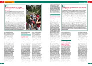 100 preguntas, 100 respuestas                                                                                                                                                                                               andalUCía InnOVa. FEBRERO 2011




                                                                                                                                      posible, es extensible al conjun-

        91                                                                                                                            to de los bosque del planeta:
                                                                                                                                      una vida mejor para todos de            94
        ¿Cómo contribuyen las grandes                                                                                                 una forma gratuita y solidaria:         ¿Qué relación existe entre una mesa de caoba
                                                                                                                                      el oxígeno que nos dan es gra-
        masas arbóreas a nuestro bienestar                                                                                            tis para todos, la biodiversidad
                                                                                                                                                                              y un chimpancé?
        personal?                                                                                                                     que nos suministran no es ob-           DD calcula que, a principios del siglo XX, había dos millones de chimpancés
                                                                                                                                                                                 Se
        DD efecto que la naturaleza ejerce sobre cualquier persona,
           El                                                                                                                         jeto de control multinacional,          salvajes distribuidos por 25 países africanos: actualmente apenas quedan
        ya sea un bosque, un río, una cadena montañosa o todo un                                                                      está en el jardín y es para todos.      unos 200.000 ejemplares en una veintena. El hábitat principal del chimpancé
        ecosistema marino, repercute positivamente sobre su salud                                                                                                             y otros primates (gorilas, bonobos…) son las selvas tropicales centroafrica-
        física y mental. Tal es la hipótesis de la biofilia, enunciada por el                                                                                                 nas, la mayor superficie de bosque tropical después de la Amazonía (172
        sociobiólogo E. O. Wilson (1984): difícilmente alcanzaremos la                                                                93                                      millones de hectáreas) y el lugar de África con mayor biodiversidad. A pesar
        felicidad mientras vivamos sumergidos en un entorno artificial                                                                ¿Qué películas son una                  de su enorme importancia, sólo el 8,5% de estas selvas, que se extienden a
        que nos separe o aliene de la naturaleza. Así, una humedad rela-                                                              epopeya a la defensa de                 lo largo de Camerún, República Centroafricana, Congo Brazzaville, República
        tiva y concentración de oxígeno adecuadas o un ambiente libre                                                                 los bosques?                            Democrática del Congo, Guinea Ecuatorial y Gabón, cuentan con algún tipo
        de partículas nocivas son ejemplos de factores que, desconoz-                                                                 DD protección de la selva
                                                                                                                                         La                                   de protección. Según Greenpeace, esta desprotección legal ha permitido que
        camos o no, influyen positivamente en nuestra salud y bienestar.                                                              amazónica y de sus tribus               las empresas madereras hayan conseguido concesiones forestales en unos 50
        Las grandes masas arbóreas, nuestros bosques, nos aportan oxí-                                                                indígenas frente al avance de           millones de hectáreas de selva, un área del tamaño de España. Las autopistas
        geno, purifican nuestro aire, regulan los ciclos del agua y la tem-                                                           la deforestación, movida por            que se construyen en mitad de la selva para la extracción selectiva de maderas
        peratura en el planeta aunque no los visitemos. La conservación                                                               los intereses económicos, son           nobles, como la caoba, son la punta de lanza de la deforestación y la caza co-
        de los bosques, con toda su complejidad y biodiversidad, nos                                                                  el tema de dos películas muy            mercial furtiva de grandes mamíferos. Los chimpancés se ven así doblemente
        aportan además toda una exposición de vida natural al alcance                                                                 significativas: “La selva esme-         afectados por el comercio de madera: destruye su hábitat y favorece su caza
        de cualquier visitante. De esta forma, cualquier persona que                                                                  ralda” y “Los últimos días del          indiscriminada e ilegal. El Instituto Jane Goodall (célebre primatóloga y activa
        camine por un lugar así, notará que se siente bien por el mero                                                                Edén”. En esta última se realza         ecologista) denuncia la responsabilidad de los países importadores de madera
        hecho de estar allí: la naturaleza nos atrae de forma consciente                                                              también el valor terapéutico            de bosques tropicales, entre los que se encuentra España. De este modo, el
        y/o inconsciente porque éste es el entorno en el que nos hemos                                                                de algunas plantas desconoci-           consumo irresponsable de muebles de caoba termina afectando a la extinción
        desarrollado como especie durante cinco millones de años.                                                                     das, a través del Doctor Robert         de los chimpancés.
                                                                                                                                      Campbell, que vive con una tri-
                                                                                                                                      bu nativa de Brasil y descubre
     Los ilocanos de Luzón, piden                            qué tenemos tan poco respeto         tropical. Resulta interesante la    accidentalmente un extracto          memoria y recuerda cómo en                           cer en sus escritos frases que
     perdón a los árboles que cortan,                        por nuestros árboles?                conjunción de la riqueza de la      de una flor que cura el cáncer.      una expedición cartográfica co-                      relacionasen ardillas y bosques
     siempre por necesidad. En Aus-                                                               selva con ese deseable Jardín       Si destruimos la selva, esa ri-      noció a Dersu, el viejo cazador,                     hispanos: la famosa cita sobre
     tralia, en la tribu Dicri, se con-                      92                                   Eterno, ese Paraíso Perdido:        queza potencial, desconocida         que le enseñó a comprender la                        una ardilla que es capaz de
     sideran muy sagrados ciertos                            ¿Jardín del Edén o                   riqueza y biodiversidad, segu-      hasta la fecha, se perderá para      naturaleza, a amar el bosque                         cruzar la península saltando de
     árboles en los que se suponen                           Bosque del Edén?                     ridad y premio. Al margen de        siempre. Un mismo similar, la        que ya no existe y a sobrevivir                      árbol en árbol parece ser apó-
     se han transformado sus pa-                             DD Jardín del Edén o Paraí-
                                                                El                                lecturas más espirituales, el       defensa del bosque frente a las      en las condiciones más adver-                        crifa. Pero ¿pudo ser realidad?
     dres. En Corea, las almas de los                        so Terrenal era mostrado, en         mensaje, cercano y material,        potencias industrializadas, se       sas.                                                 Algunos estudios indican que
     cuerpos que han muerto de una                           aquella Enciclopedia Álvarez         es que el Paraíso se encuentra      puede trasladar a un planeta                                                              la etapa de la cultura de los
     determinada forma van a habi-                           con la que muchos estudiamos,        en la Tierra, nuestro Jardín del    imaginario, Pandora, habitado        95                                                   Castros (siglos V a.C. - I d.C.) fue
     tar los árboles, mientras que en                        con un dibujo que no era exac-       Edén, representado en forma         por tribus indígenas de huma-        ¿Quién dijo “Hispania                                presumiblemente la de menor
     China se plantan árboles sobre                          tamente un jardín, sino algo         material por nuestros bosques,      noides azules y animales extra-      puede ser cruzada de                                 masa forestal en el noroeste
     las tumbas para fortalecer las al-                      parecido a una selva ecuatorial,     verdaderos protectores de la        ños, en la película “Avatar”. En     punta a punta por una                                peninsular de los últimos diez
     mas de los fallecidos. En Europa                        tanto por la riqueza de la flora     vida en el planeta y también        ella, estas potencias ambicio-       ardilla sin pisar el                                 mil años. Por otro lado, parece
     también tenemos ejemplos del                            como por los animales mostra-        del bienestar humano. Encon-        nan explotar un mineral valioso      suelo”? (267 palabras)                               que el clima húmedo y templa-
     misticismo sobre los árboles: el                        dos (incluidos algunos de saba-      tramos la misma idea en la          cuyas minas están situadas por       DD de las primeras descrip-
                                                                                                                                                                              Una                                               do de la fachada atlántica en
     culto al “árbol mayo” está muy                          na como alarde imaginativo).         magnífica película “Los últimos     azar exactamente por debajo          ciones de la Península Ibérica                       el Bajo Guadalquivir, algunos
     generalizado. Se trata de una                           En las ilustraciones se erguían      días del Eden”: un lugar de paz     del árbol sagrado que estable-       se la debemos al geógrafo e                          milenios a.C., era propicio para
     especie de ofrenda de primavera                         imponentes los árboles de la         y abrigo, con todo lo que se        ce conexiones con los habitan-       historiador griego Estrabón                          grandes extensiones forestales,
     para pedir bendiciones, que se                          Vida y, entre ellos, el Árbol del    necesita, incluido el remedio       tes del planeta. Pero el himno       quien, basándose en escritos                         habiéndose encontrado restos
     materializa con la plantación de                        Bien y del Mal. El Jardín Simbó-     contra el cáncer. A pesar de        al bosque también se puede           de otros autores que sí nos                          polínicos de especies poco pro-
     un árbol joven en un lugar de                           lico de toda la literatura univer-   todo, nuestra civilización lo       contar de una forma mucha            visitaron, la refiere como “una                      pias de la zona como fresnos,
     honor en las aldeas. Por tanto,                         sal nos evoca algo ordenado,         destruye (en el caso de esta        más sencilla en “Dersu Uzala”        gran extensión de montañas y                         serbales, robles, alisos y cho-
     desde tiempos inmemoriales,                             protector, el premio definitivo,     película, con la construcción de    de Akira Kurosawa. En el inicio      bosques” (“Geografía” III, Siglo                     pos. Al margen de la situación
     todas las culturas del mundo                            el hortus conclusus, aislante        una carretera). El protagonista     de la película, 1910, el capitán     I a.C.). Más tarde, Plinio el Vie-                   pasada, la mayoría de nuestro
     profesan un respeto reverencial                         de turbulencias externas: el         (un formidable Sean Connery)        ruso Arseniev vuelve a la taiga      jo la describe en parte como                         territorio se halla deforestado
     al árbol. Hoy en día sabemos, de                        Paraíso se representa como un        expone que la avaricia humana       en busca de la tumba de su           montes “áridos y estériles y                         en la actualidad, ocupado por
     forma científica, algo que otras                        Jardín Deseable. Sin embargo,        va a destruir el supermercado       amigo. Al llegar encuentra que       en los que ninguna otra cosa                         pueblos, ciudades, carreteras
     culturas intuyen desde hace                             su representación (como la de        farmacéutico más grande del         el bosque ha sido talado y se ha     crece” (“Historia Naturalis”                         y extensiones de monocultivo.
     miles de años, es decir, que los                        la entrañable Enciclopedia Ál-       planeta. Esta idea de “Jardín del   instalado en su lugar un pobla-      XXXIII, 67). Pero ni Estrabón,                       Sin embargo, según los datos
     árboles nos cuidan. ¿Si nosotros                        varez) era una selva, un bosque,     Edén” donde, si no es posible la    do en nombre de la civilización.     ni Plinio el Viejo ni su sobrino,                    del III inventario Forestal Na-
     lo sabemos científicamente, por                         quizás un complejo bosque            vida eterna, al menos la hace       Entonces hace un viaje en la         Plinio el Joven, dejaron al pare-                    cional, la superficie arbolada

36                                                                                                                                                                                                                                                                     37
 