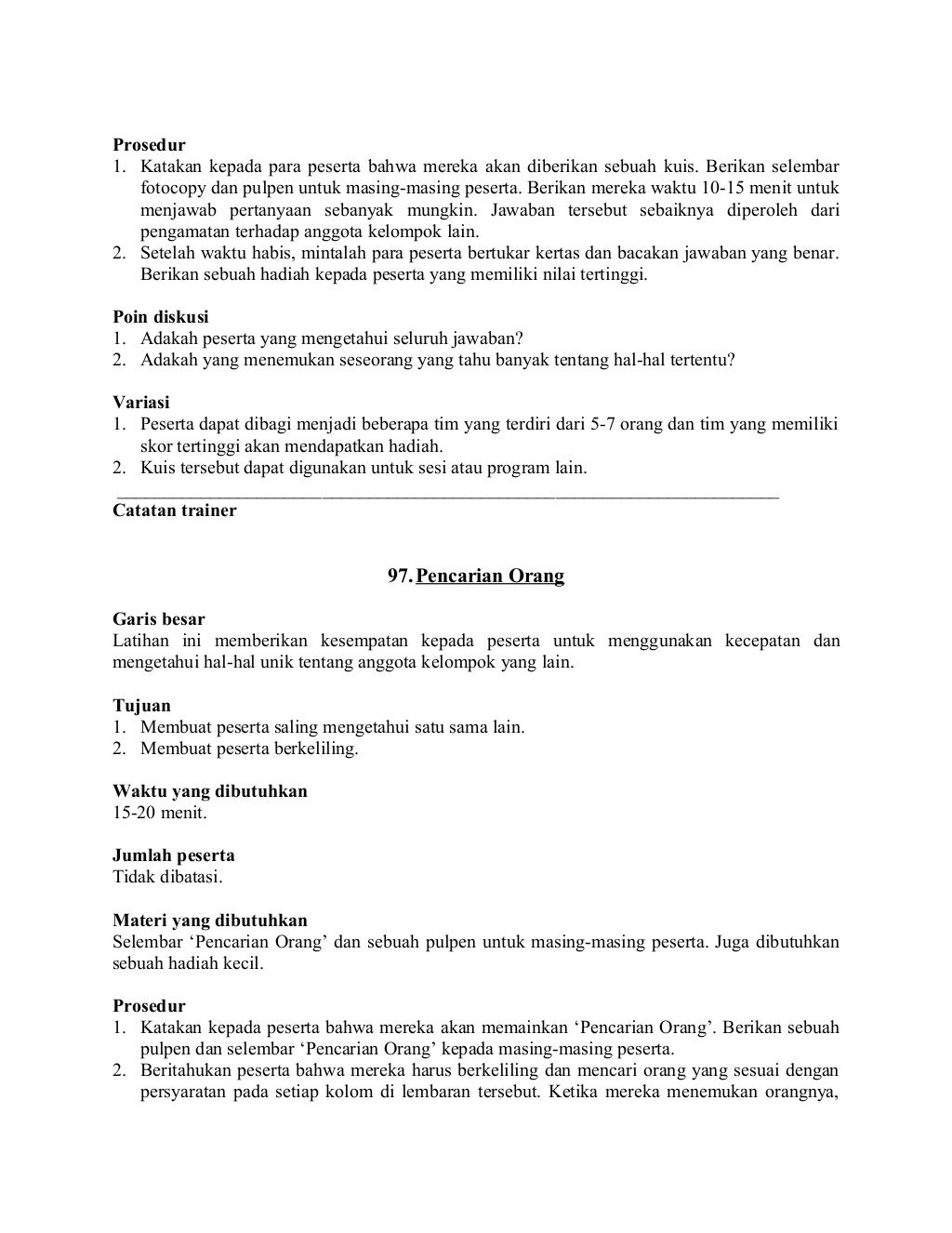 100 permainan untuk training (ice breaking)